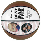 Bester Vater je 2 Foto Collage Vatertag Basketball (Vorderseite)