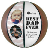 Bester Vater je 2 Foto Collage Vatertag Basketball (Vertikal)