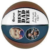 Bester Vater je 2 Foto Collage Vatertag Basketball (Vorderseite)