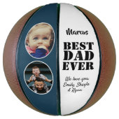 Bester Vater je 2 Foto Collage Vatertag Basketball (Vertikal)