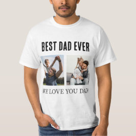 Bester Vater je 2 Foto Collage Vatertag Geschenk T-Shirt