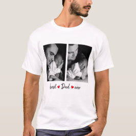 Bester Vater je 2 Foto individuell T-Shirt