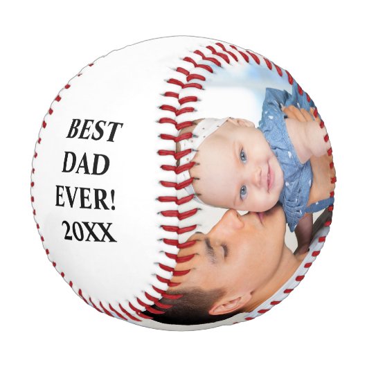 Bester Vater je 2 Foto Was Baseball (Schrägansicht)