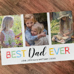 Bester Vater je 3 Familien Foto Puzzle<br><div class="desc">Niedlichen Väter Foto Rätsel,  fügen Sie drei Ihrer eigenen Fotos Ihrer eigenen Familie,  ein buntes typografisches Design "Bester Vater je",  und die Kinder Namen.</div>