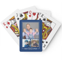 Bester Vater je 3 Foto Collage Blau