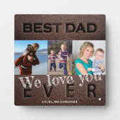 Bester Vater je 3 Foto Collage Vathers Day Fotoplatte (Vorderseite)