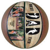 Bester Vater je 3 Foto Letter Cut-Out Basketball (Vertikal)
