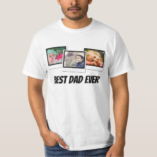 Bester Vater je 3-Foto-Snapshot-Rahmen T-Shirt