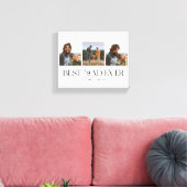 Bester Vater je | 3-Foto Vatertag Retro Leinwanddruck (Insitu (Wohnzimmer))