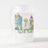 Bester Vater je 3 Fotocollage Familie - Beste Gesc Mattglas Bierglas (Vorderseite Links)