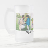 Bester Vater je 3 Fotocollage Familie - Beste Gesc Mattglas Bierglas (Links)