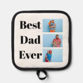 Bester Vater je 3 FotoCollage Topflappen (Vorderseite)