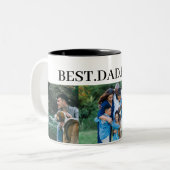 Bester Vater je 3 FotoCollage Zweifarbige Tasse (Vorderseite Links)