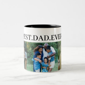 Bester Vater je 3 FotoCollage Zweifarbige Tasse