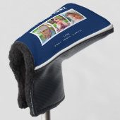 Bester Vater je 3 Fotos auf der Dark Blue Golf Hea Golf Headcover (3/4 Vorderseite)