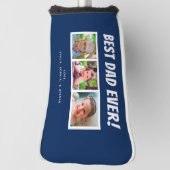 Bester Vater je 3 Fotos auf der Dark Blue Golf Hea Golf Headcover (Rotieren 90)