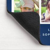 Bester Vater je 3 Fotos Dunkelblau Mousepad (Ecke)