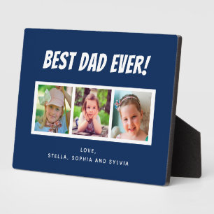 Bester Vater je 3 Fotos, Produktfamilie Blau Fotoplatte