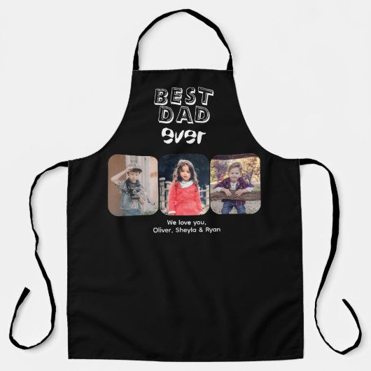 Bester Vater je 3 Kinder FotoCollage Schürze (Vorderseite)