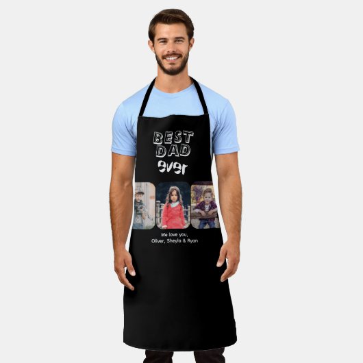 Bester Vater je 3 Kinder FotoCollage Schürze (Getragen)