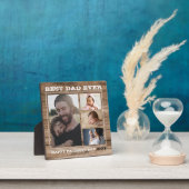 Bester Vater je 4 Familienfoto Collage Brown Wood Fotoplatte (InSitu)
