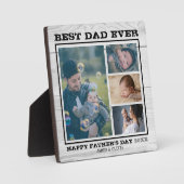 Bester Vater je 4 Familienfotografie Collage Grau  Fotoplatte (Vorderseite)