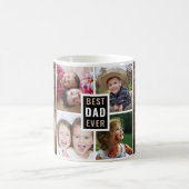 Bester Vater je 4 Foto Collage Vatertag Kaffeetasse (Mittel)