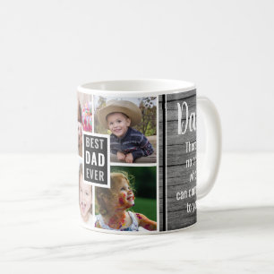 Bester Vater je 4 Foto Collage Vatertag Wood  Kaffeetasse