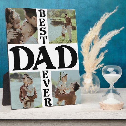 Bester Vater je 4 Foto Happy Vatertag Fotoplatte (Seite)