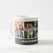 Bester Vater je 4 Foto und Groovy Retro Typografie Kaffeetasse (Vorderseite Links)