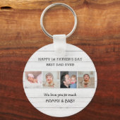 Bester Vater je 4 Foto Wood Schlüsselanhänger (Vorderseite)