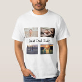 Bester Vater je 4 FotoCollage T-Shirt (Vorderseite)