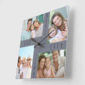 Bester Vater je 4 Fotomaterial Grau Quadratische Wanduhr (Winkel)