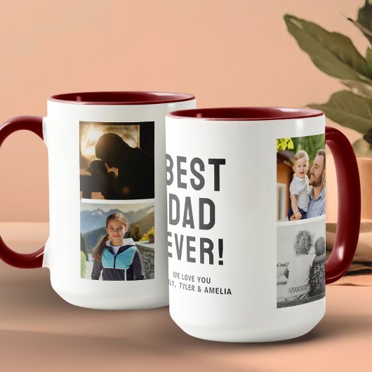Bester Vater je 4 Fotomaterial Rot Tasse