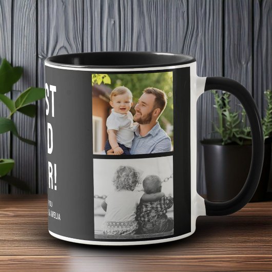 Bester Vater je 4 Fotomaterial Schwarz Tasse