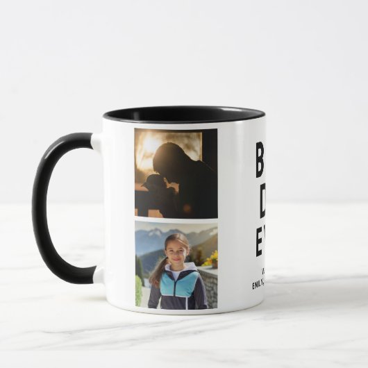 Bester Vater je 4 Fotomaterial Schwarz Tasse (Links)