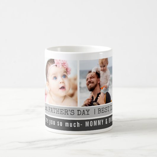Bester Vater je 4 Fotomaterial zum ersten Mal Kaffeetasse (Mittel)