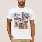 Bester Vater je 5 Bilderfamilie FotoCollage T-Shirt (Vorderseite)