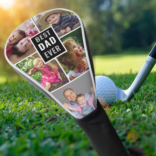 Bester Vater je 5 FamilienfotoCollage Golf Headcover