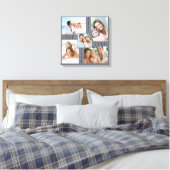 Bester Vater je 5 Foto Collage Grau Blue Square Leinwanddruck (Insitu (Schlafzimmer))