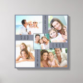 Bester Vater je 5 Foto Collage Grau Blue Square Leinwanddruck (Vorderseite)
