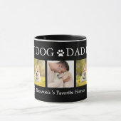 Bester Vater je 5 Foto Collage Pet Name Schwarz Tasse (Zentrum)
