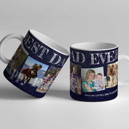 Bester Vater je 5 Foto Collage Vathers Day Kaffeetasse