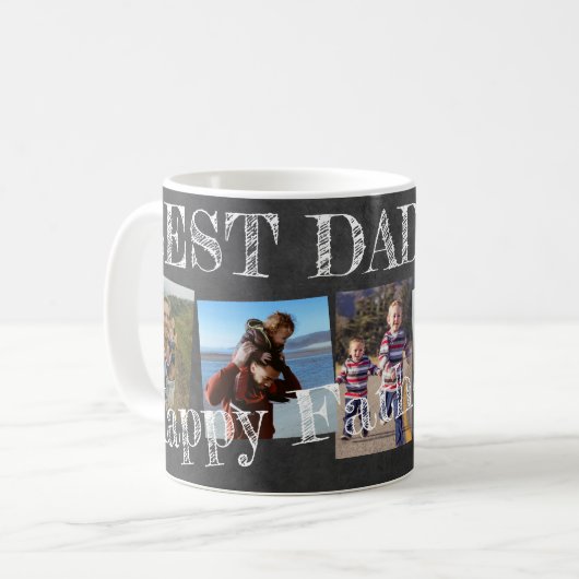 Bester Vater je 5 Foto Collage Vathers Day Kaffeetasse (Vorderseite Links)