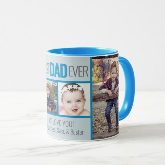 Bester Vater je | 5 FOTO PERSONALISIERT Tasse (VorderseiteRechts)
