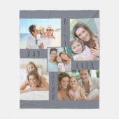 Bester Vater je 5 FotoCollage grau Fleecedecke (Vorderseite)