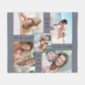 Bester Vater je 5 FotoCollage grau Fleecedecke (Vorderseite (Horizontal))