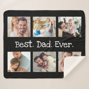 Bester Vater je 6 FotoCollage in Schwarz und Weiß Sherpadecke