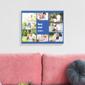 Bester Vater je 7 Foto Collage Blau Leinwanddruck (Insitu (Wohnzimmer))