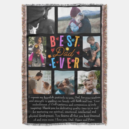 Bester Vater je 7 FotoCollage Decke (Vorderseite Vertikal)
